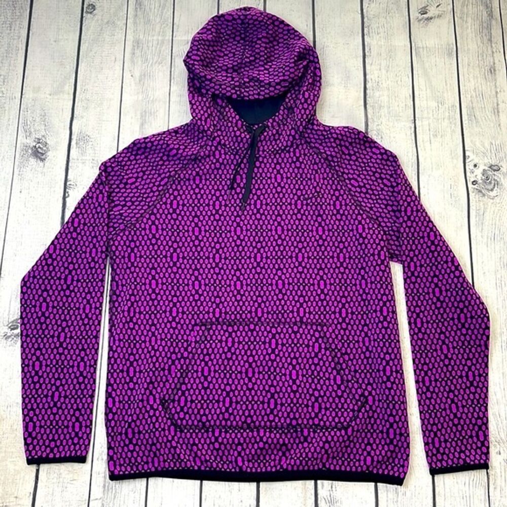 Nike Therma-Fit Women’s Sweatshirt Hoodie Pullover Medium Stretch Purple Black